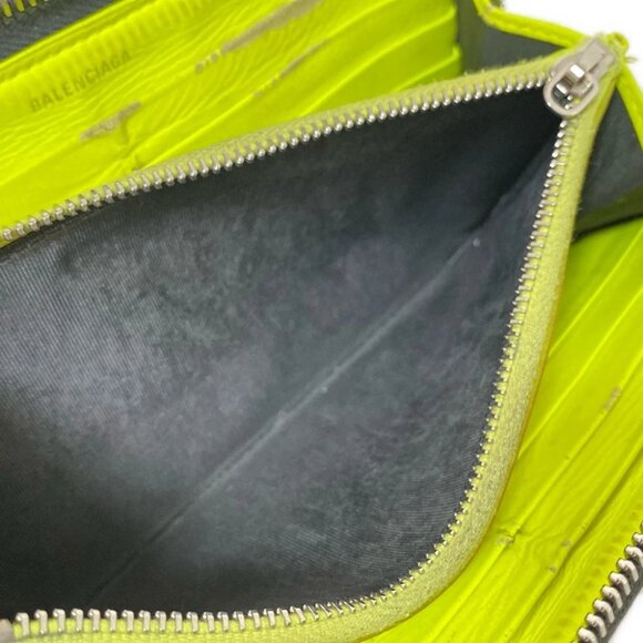 BALENCIAGA Everyday Continental Zip Around 505052 Black White Leather - - Picture 8 of 11